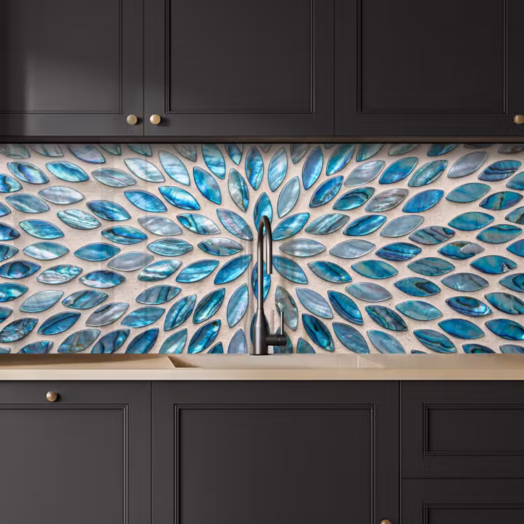 Kitchen splashback - Pattern - Shine - Abstract - Blue - Decoration — 6