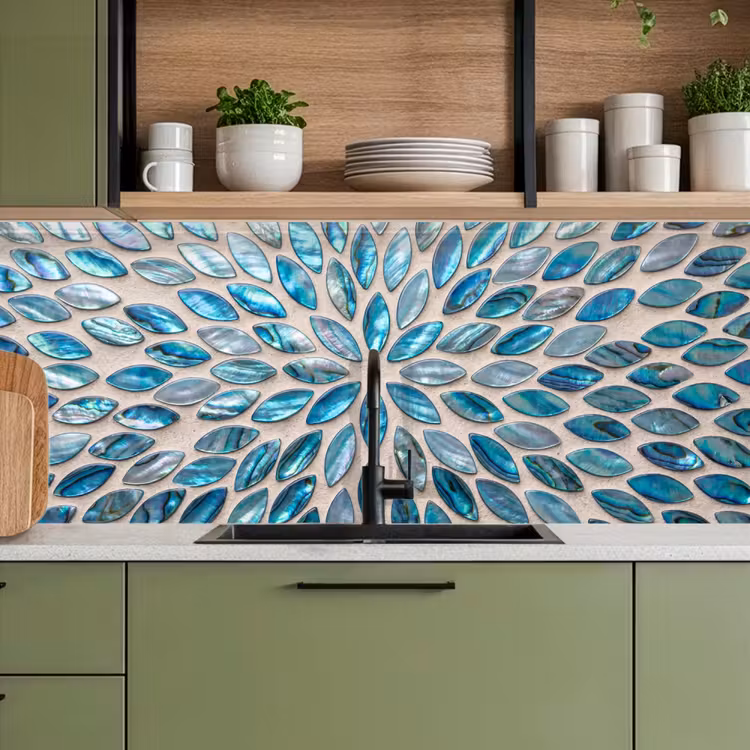 Kitchen splashback - Pattern - Shine - Abstract - Blue - Decoration — 8