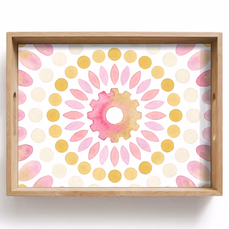 Tray - Abstract - Mandala - Art - Modern - Pink — 1
