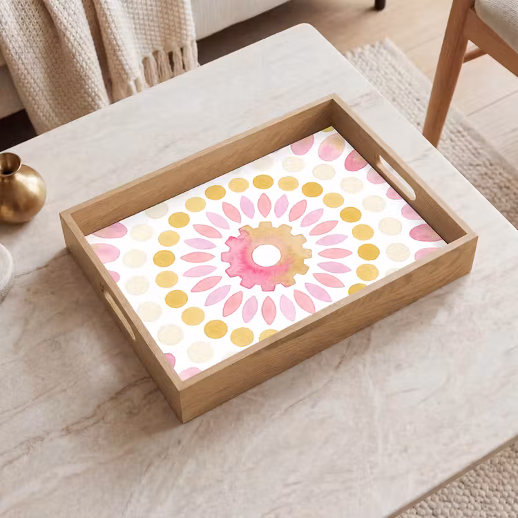 Tray - Abstract - Mandala - Art - Modern - Pink — 2
