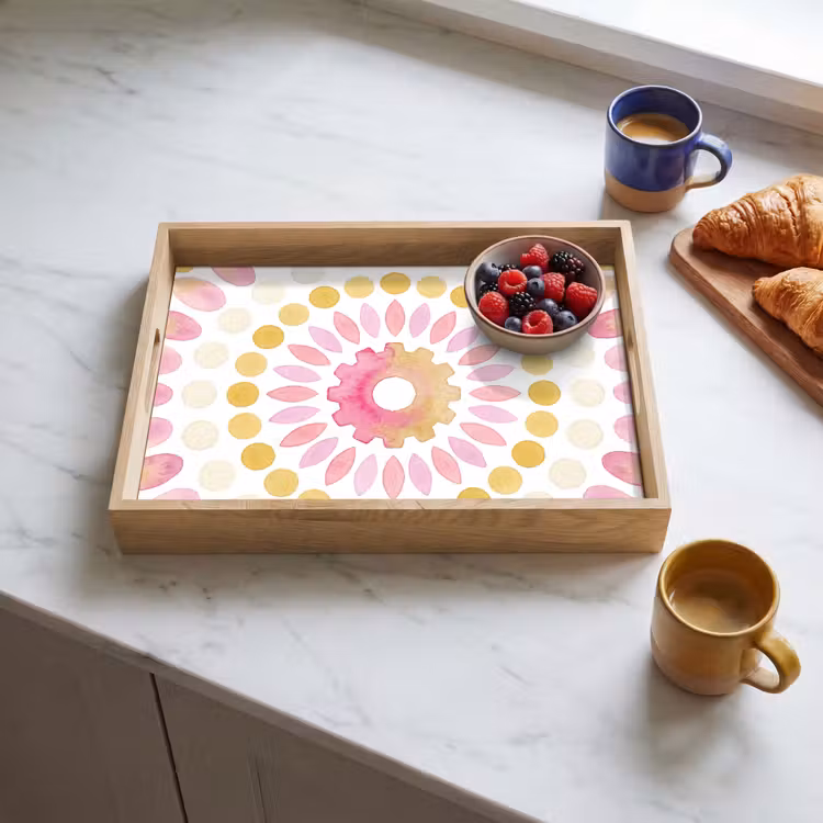 Tray - Abstract - Mandala - Art - Modern - Pink — 3