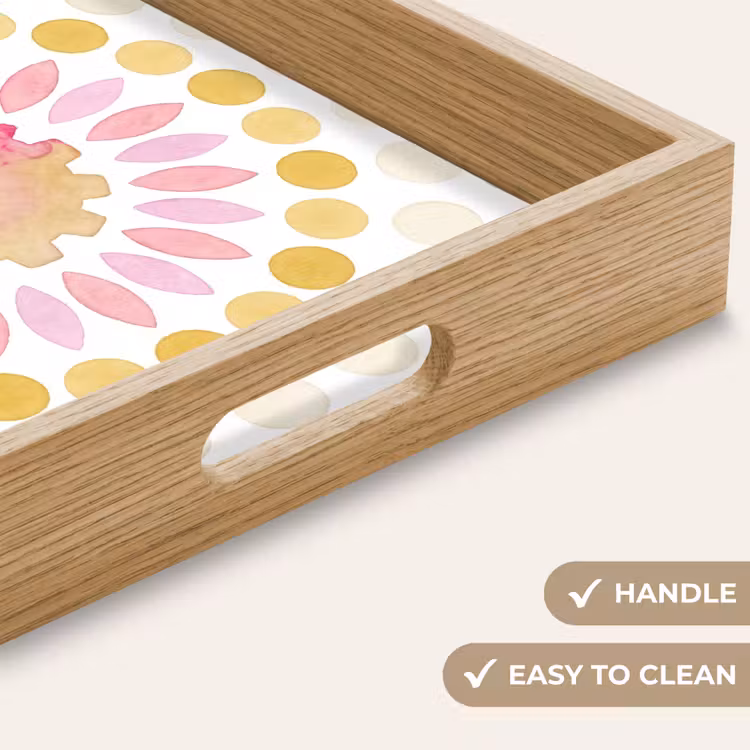 Tray - Abstract - Mandala - Art - Modern - Pink — 9
