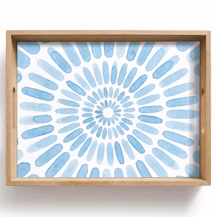 Tray - Abstract - Shapes - Art - Watercolor - Blue — 1