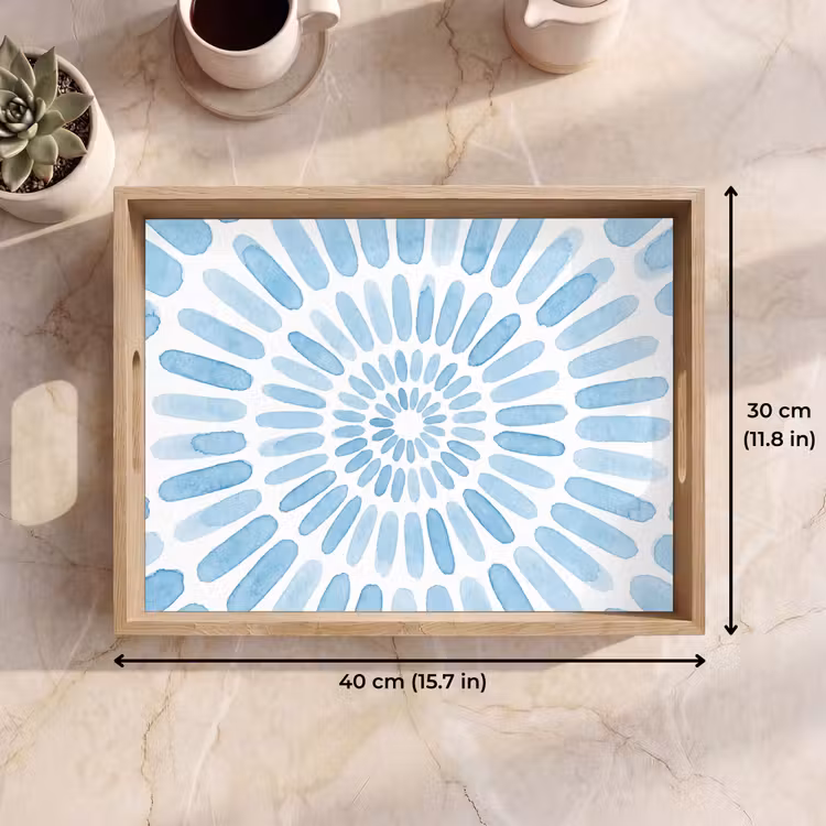 Tray - Abstract - Shapes - Art - Watercolor - Blue — 7