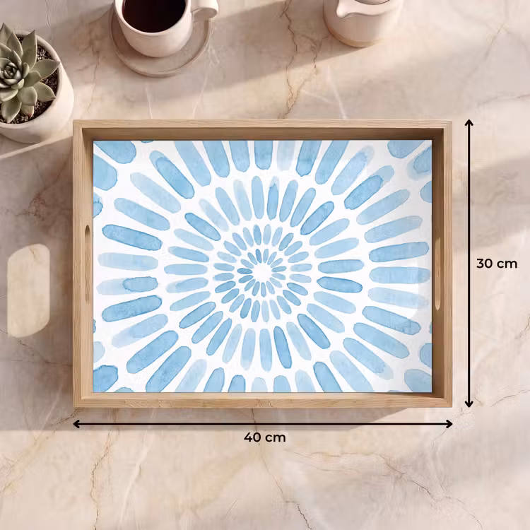 Tray - Abstract - Shapes - Art - Watercolor - Blue — 8