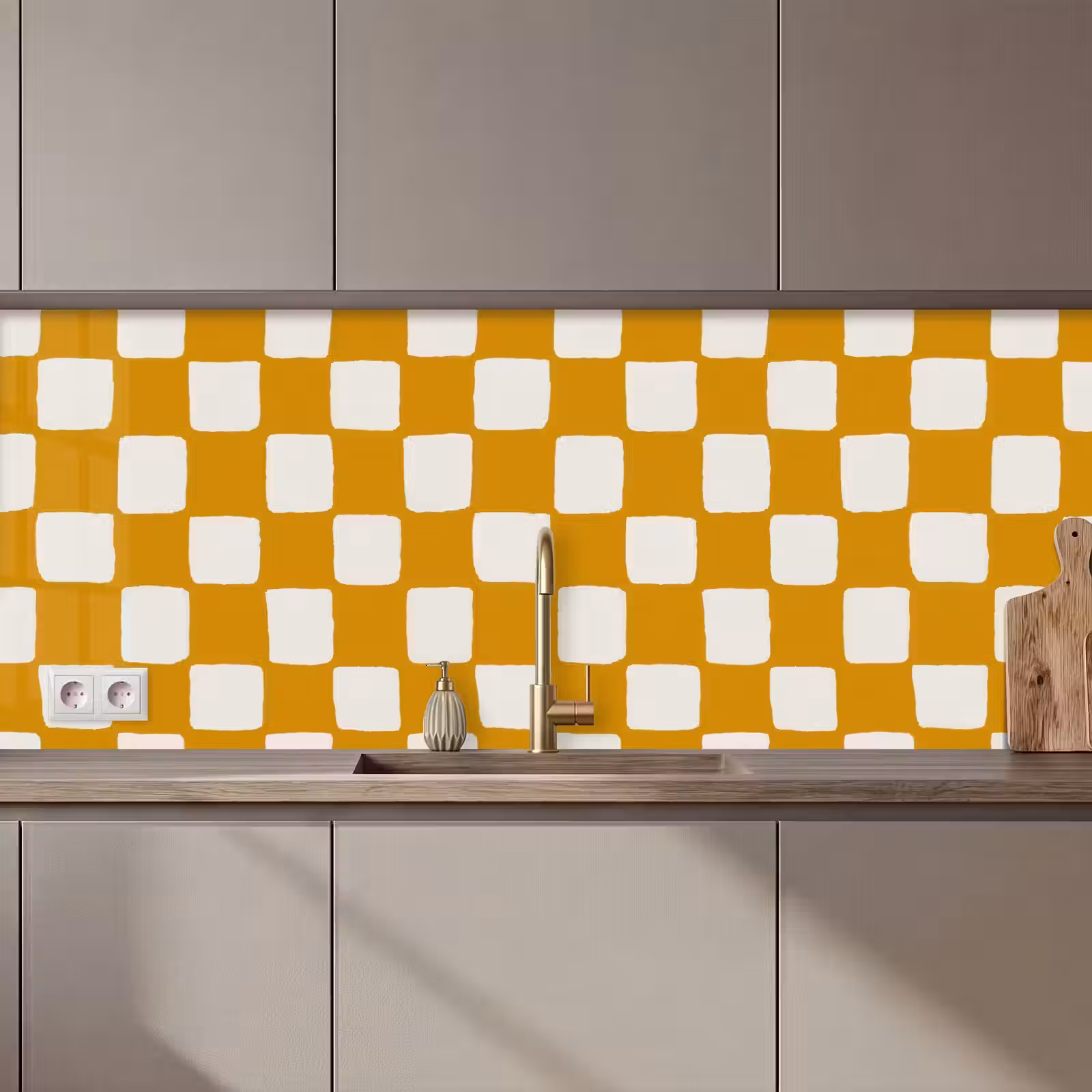 Kitchen splashback - Graphic - Pattern - Ochre — 1