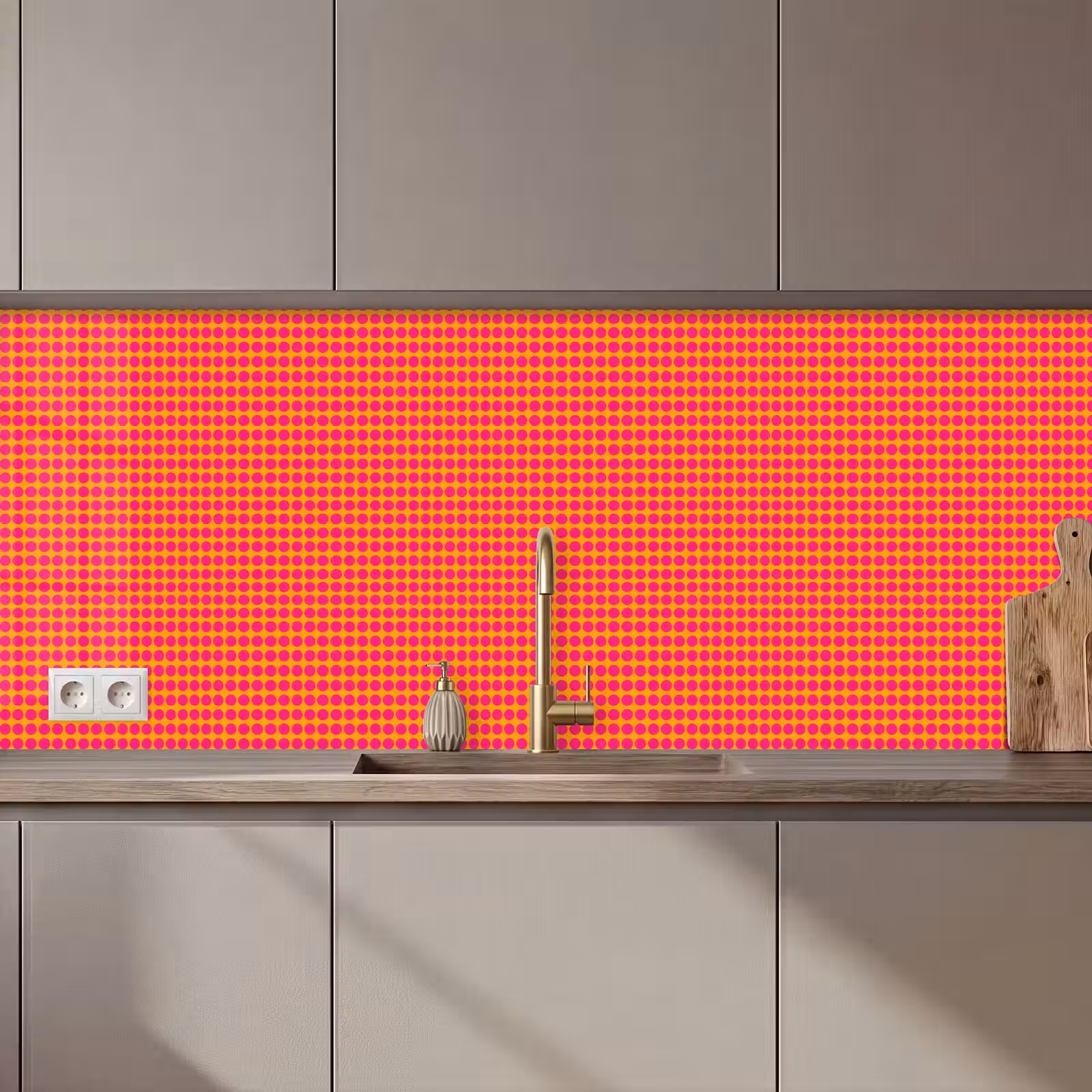 Kitchen splashback - Modern - Dots - Orange — 1