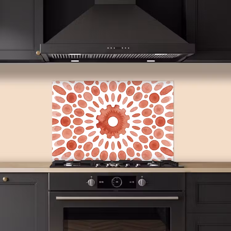 Kitchen splashback for hob - Pattern - Circles - Abstract - Modern - Red — 5
