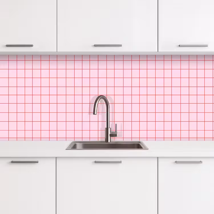 Kitchen splashback - Grid - Pattern - Pink — 4