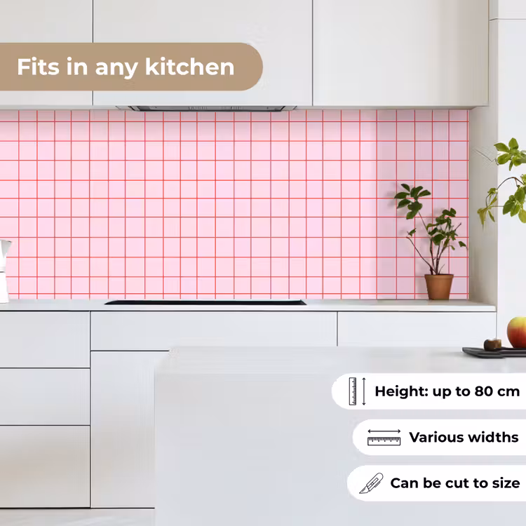 Kitchen splashback - Grid - Pattern - Pink — 7