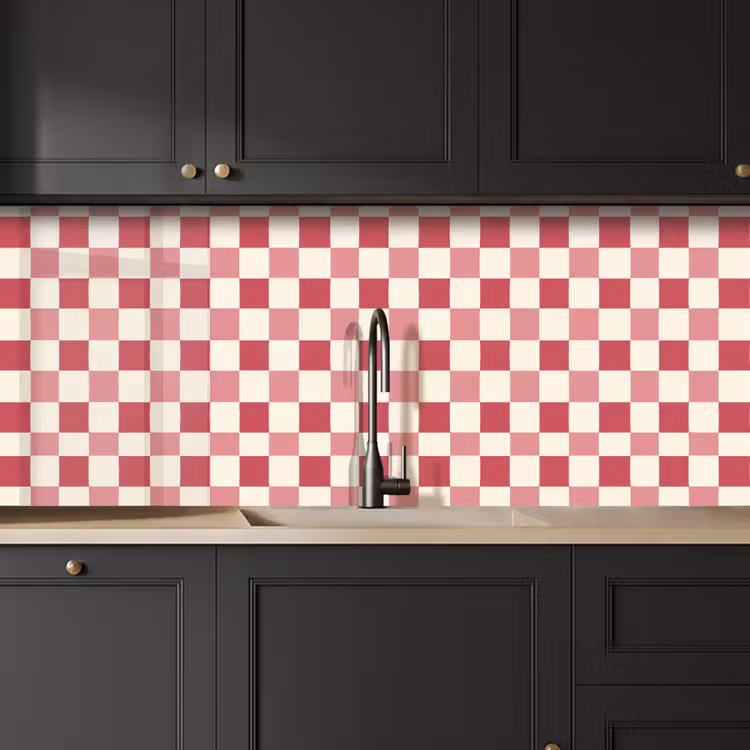 Kitchen splashback - Pattern - Chess - Pink — 6