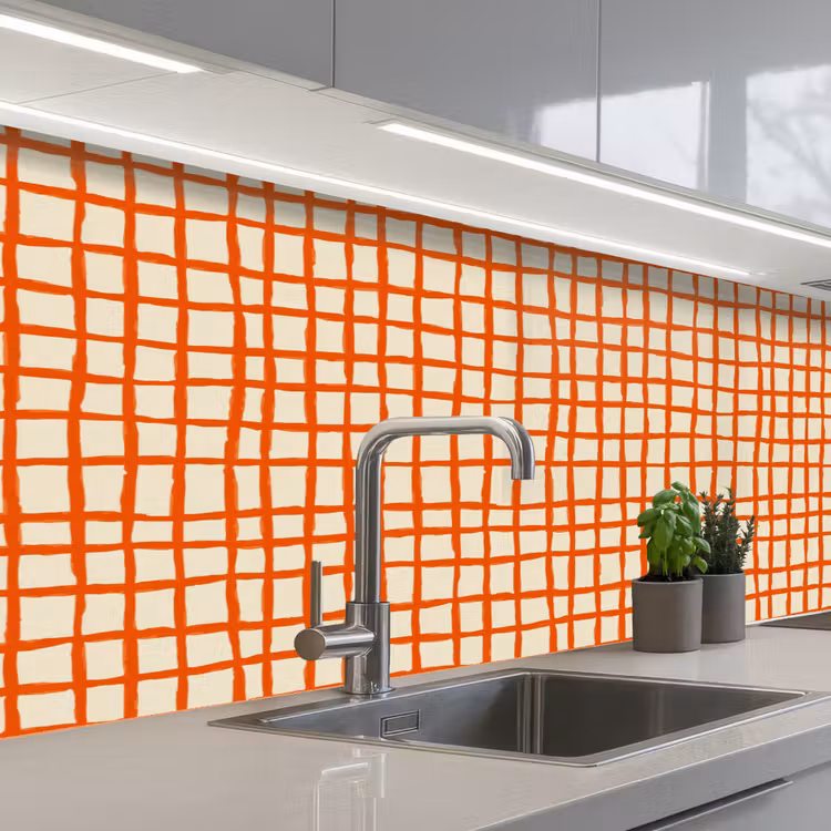 Kitchen splashback - Pattern - Lines - Orange — 2