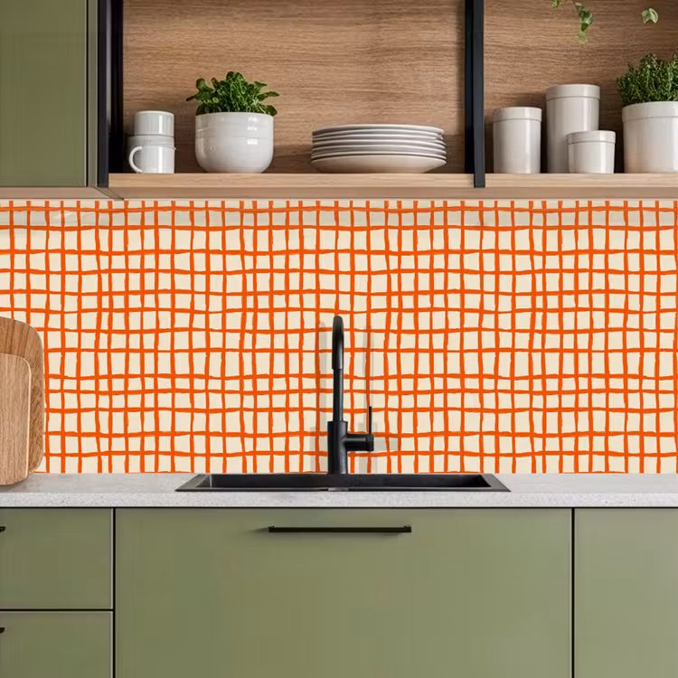 Kitchen splashback - Pattern - Lines - Orange — 8