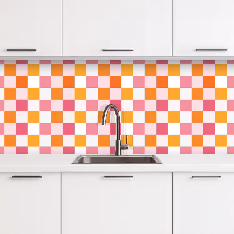 Kitchen splashback - Pattern - Square - Pink — 4