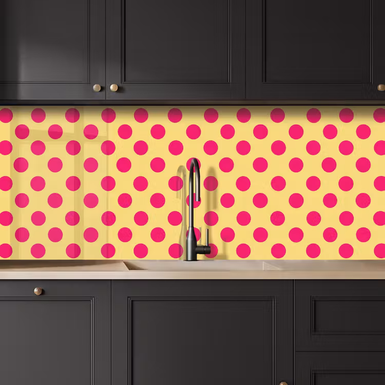 Kitchen splashback - Pink - Dots - Yellow — 6