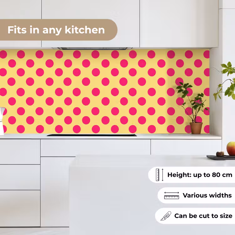 Kitchen splashback - Pink - Dots - Yellow — 7