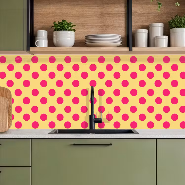 Kitchen splashback - Pink - Dots - Yellow — 8