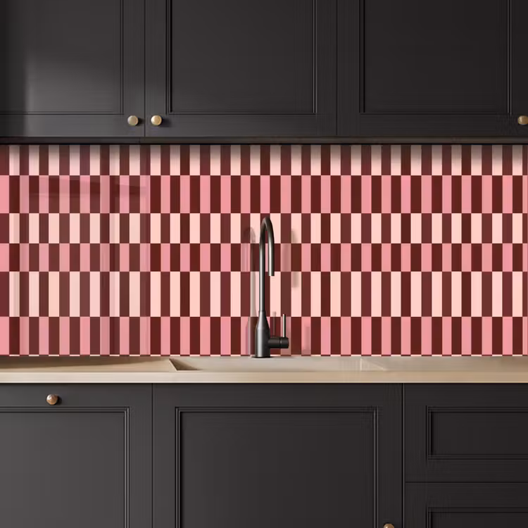 Kitchen splashback - Pink - Red - Cubes — 6