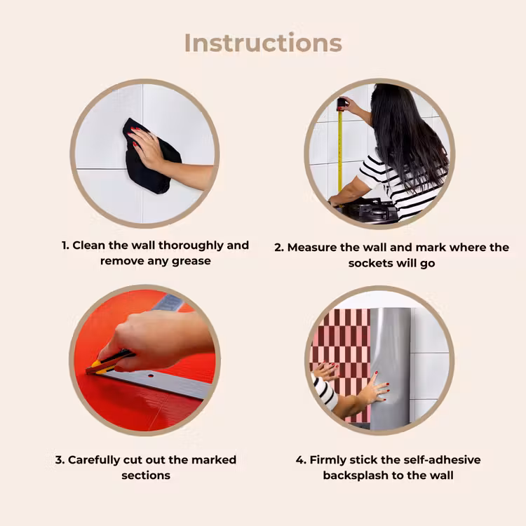 Kitchen splashback - Pink - Red - Cubes — 9
