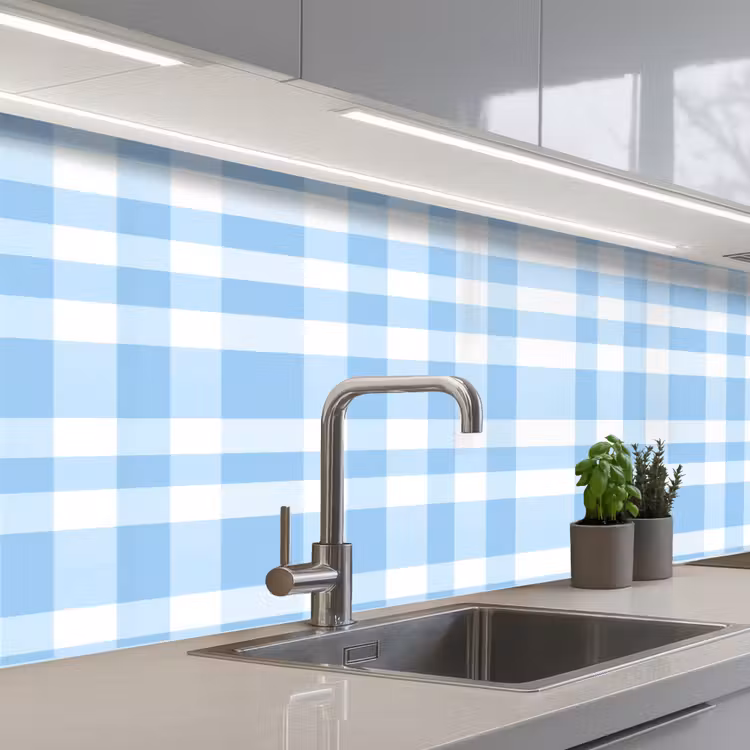 Kitchen splashback - Plaid - Pattern - Blue — 2