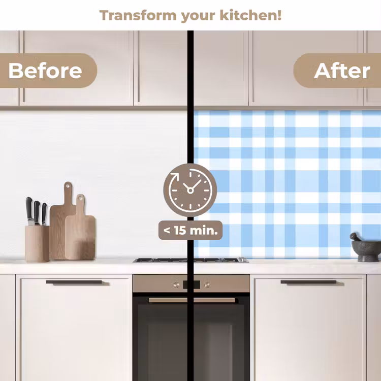 Kitchen splashback - Plaid - Pattern - Blue — 3