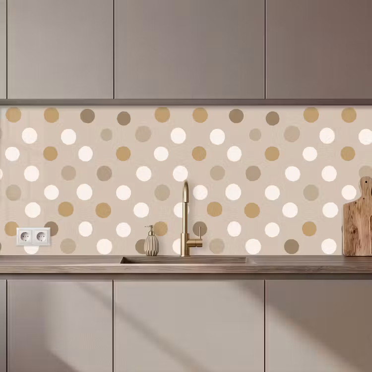 Kitchen splashback - Polka - Dots - Beige — 1