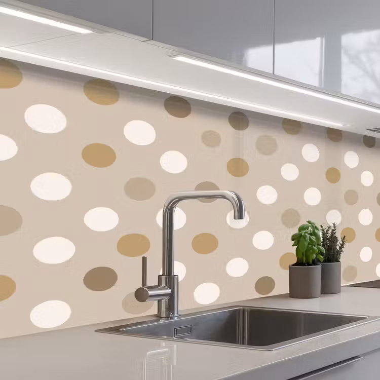 Kitchen splashback - Polka - Dots - Beige — 2