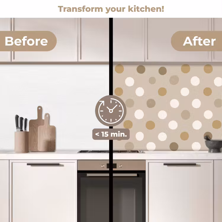 Kitchen splashback - Polka - Dots - Beige — 3