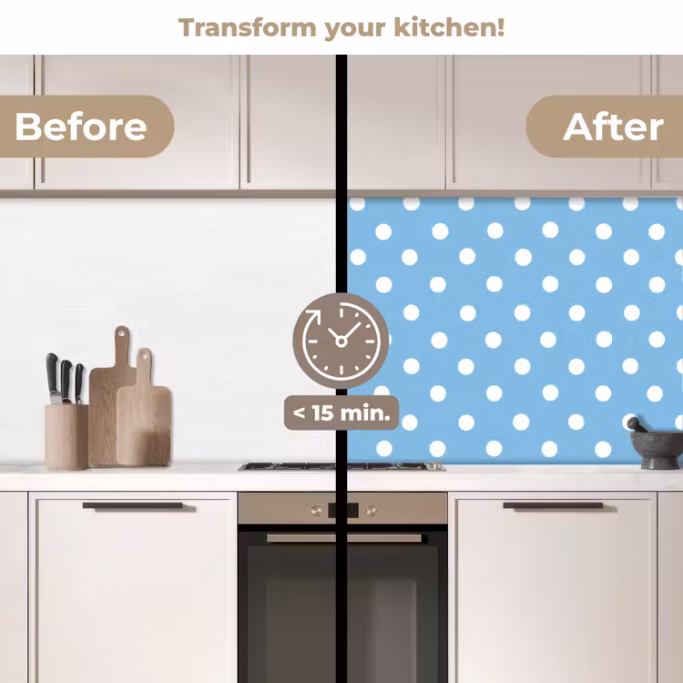 Kitchen splashback - Polka - Dots - Blue — 3