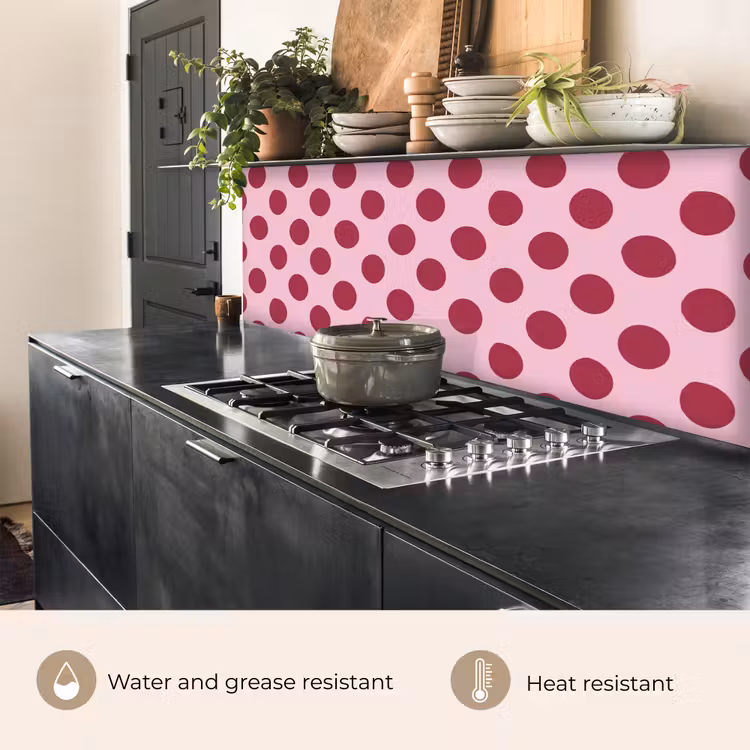 Kitchen splashback - Polka dots - Pattern - Bordeaux — 5