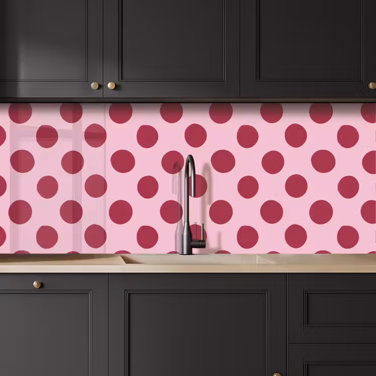 Kitchen splashback - Polka dots - Pattern - Bordeaux — 6
