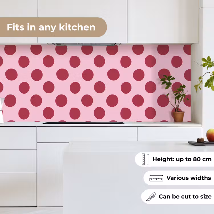 Kitchen splashback - Polka dots - Pattern - Bordeaux — 7