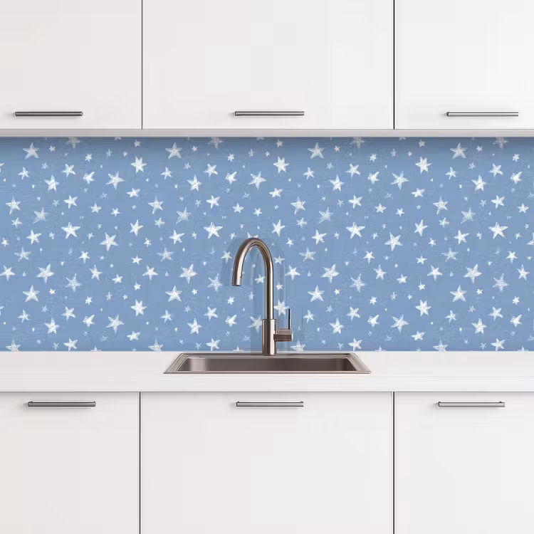 Kitchen splashback - Stars - Pattern - Blue — 4