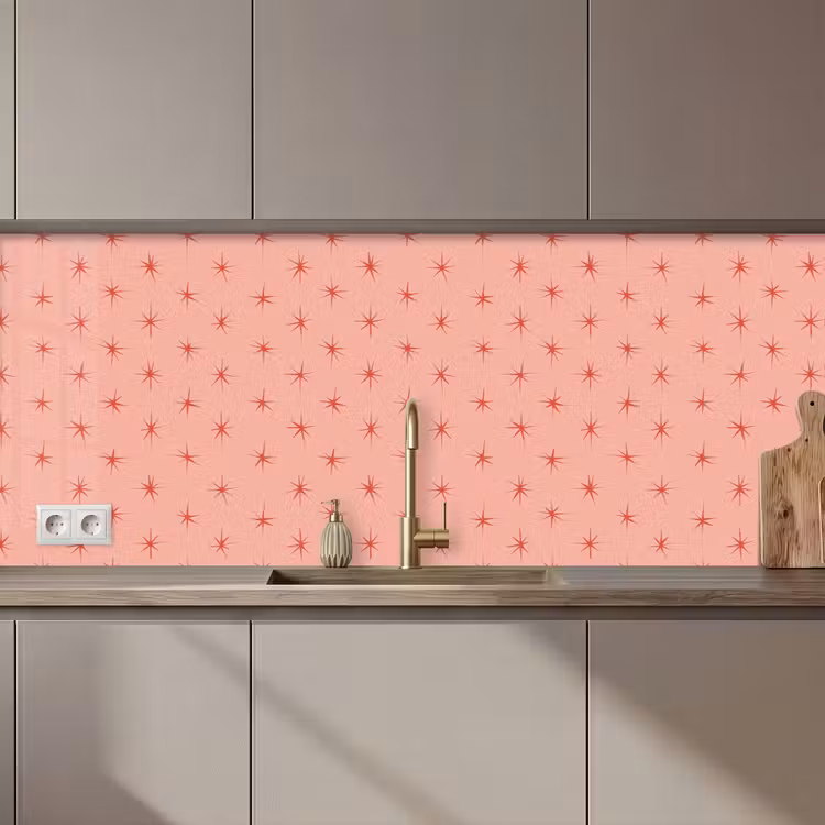 Kitchen splashback - Stars - Pattern - Orange — 1