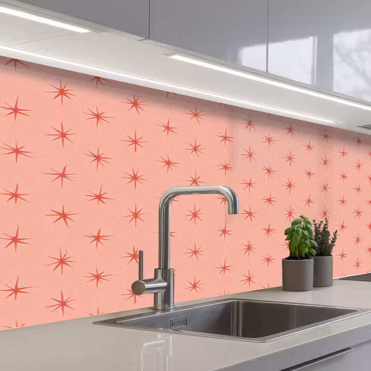 Kitchen splashback - Stars - Pattern - Orange — 2