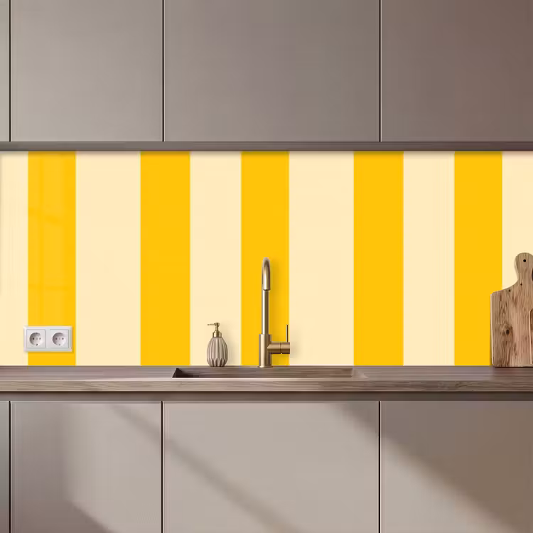 Kitchen splashback - Stripes - Classic - Yellow — 1
