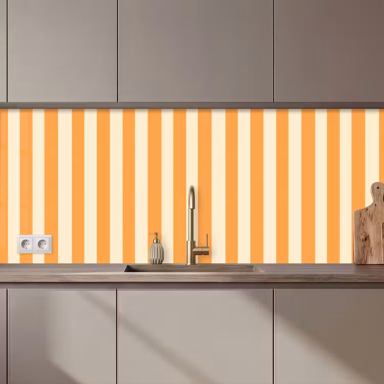 Kitchen splashback - Stripes - Pattern - Orange — 1