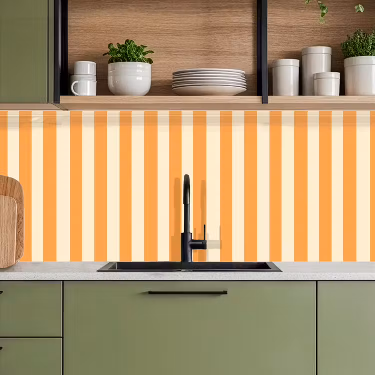 Kitchen splashback - Stripes - Pattern - Orange — 8