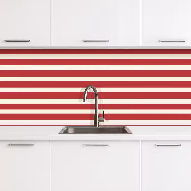 Kitchen splashback - Stripes - Pattern - Red — 4
