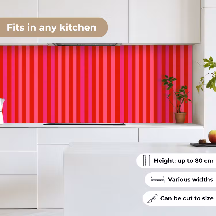 Kitchen splashback - Vertical - Stripes - Pink — 7