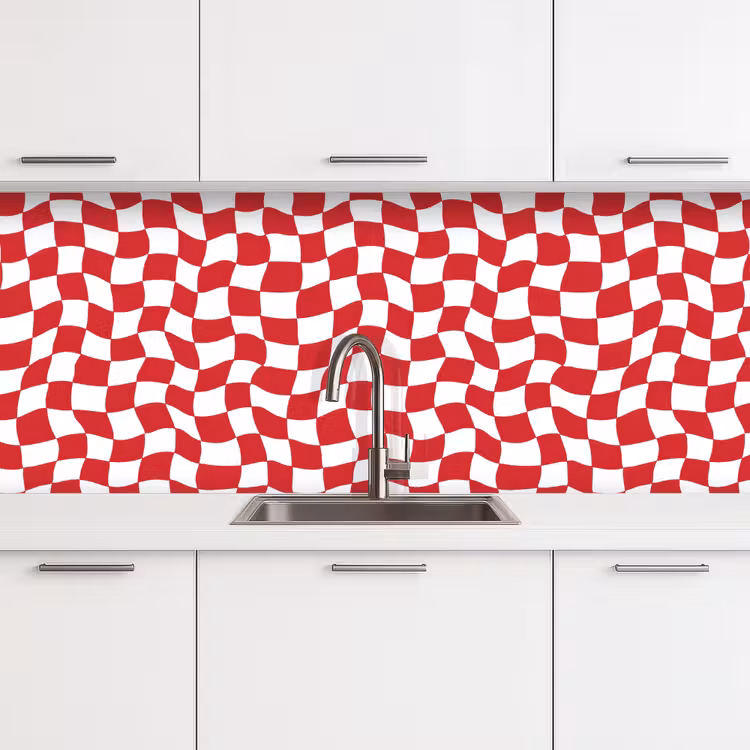 Kitchen splashback - Wavy - Pattern - Red — 4