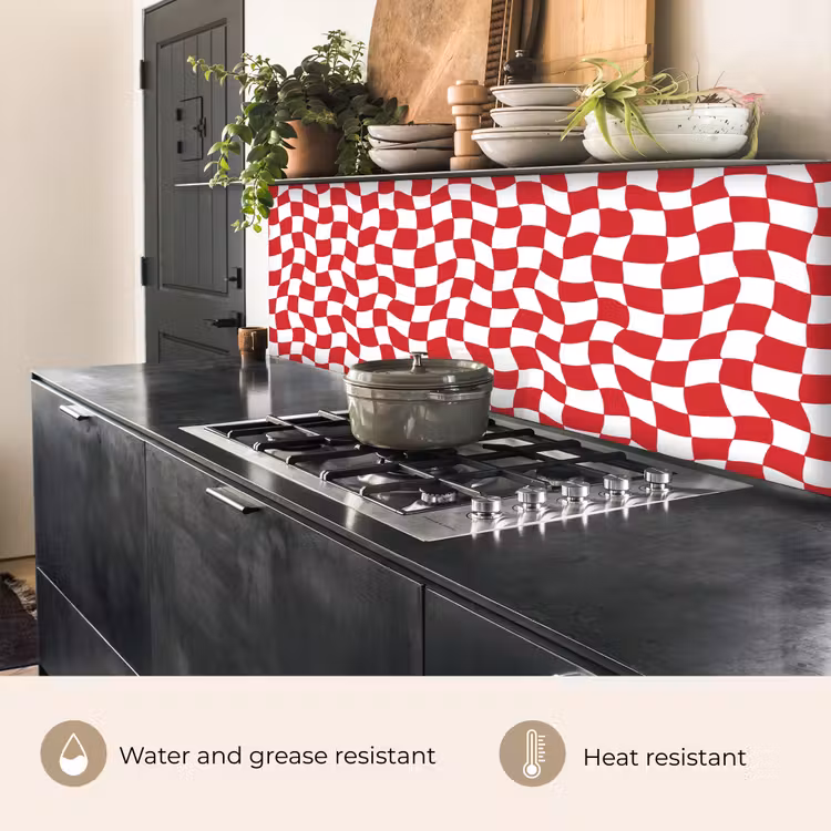 Kitchen splashback - Wavy - Pattern - Red — 5