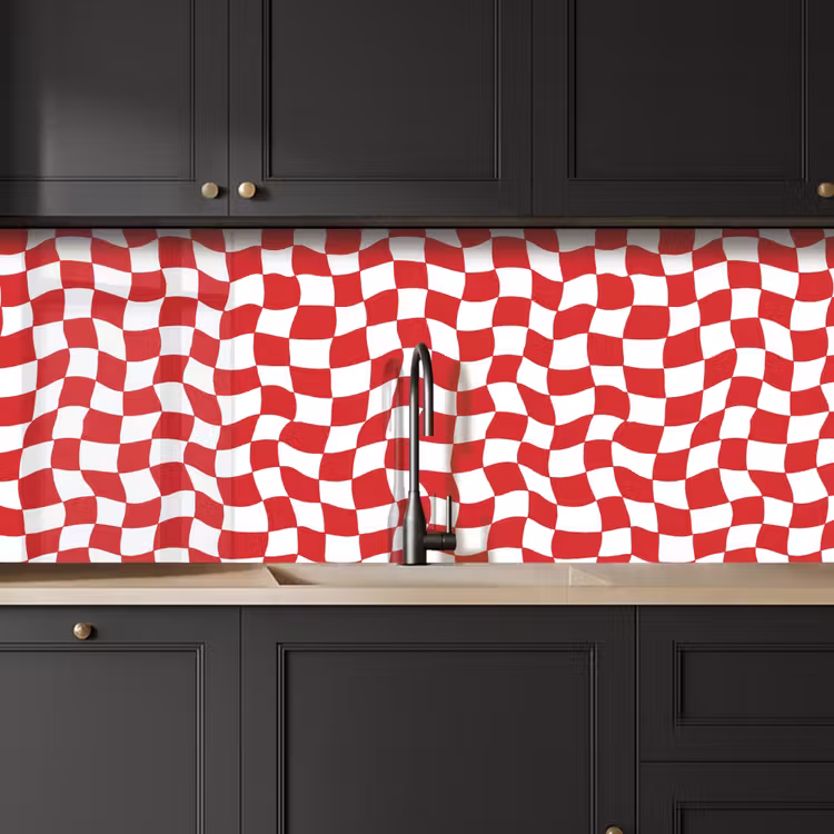 Kitchen splashback - Wavy - Pattern - Red — 6