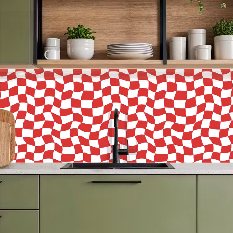 Kitchen splashback - Wavy - Pattern - Red — 8