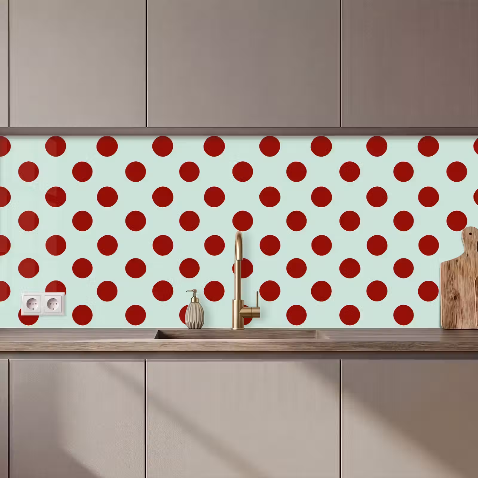 Kitchen splashback - Polka - Dots - Red — 1