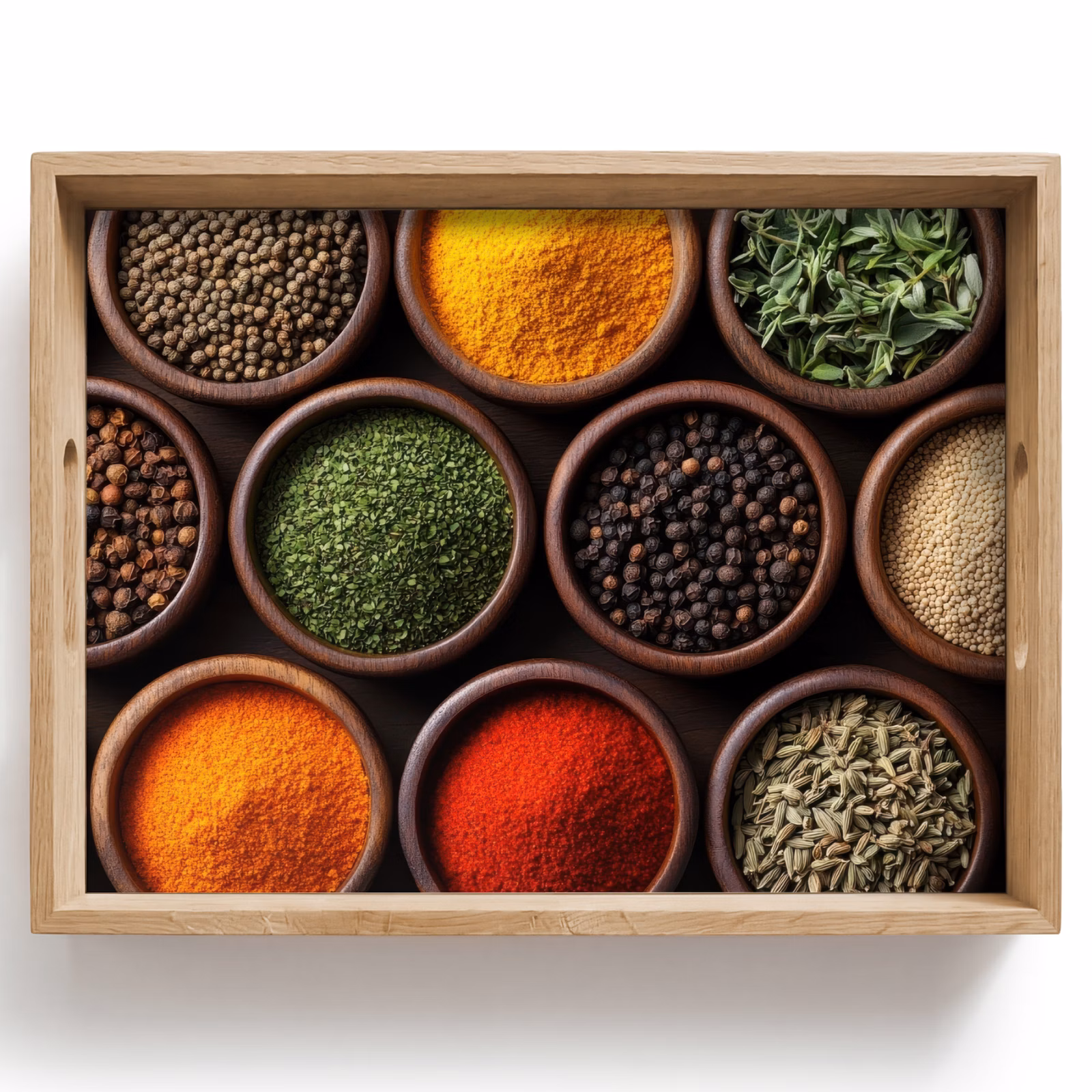 Tray - Trays - Wood - Herbs - Colorful — 1