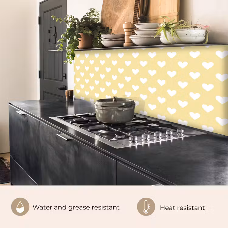 Kitchen splashback - Hearts - Pattern - Yellow — 5