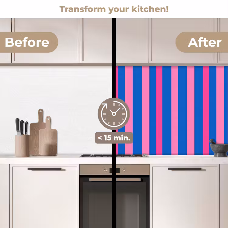 Kitchen splashback - Modern - Optical - Pink — 3