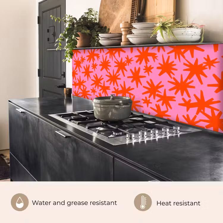 Kitchen splashback - Modern - Stars - Pink — 5