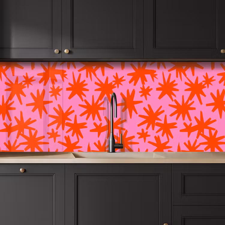Kitchen splashback - Modern - Stars - Pink — 6